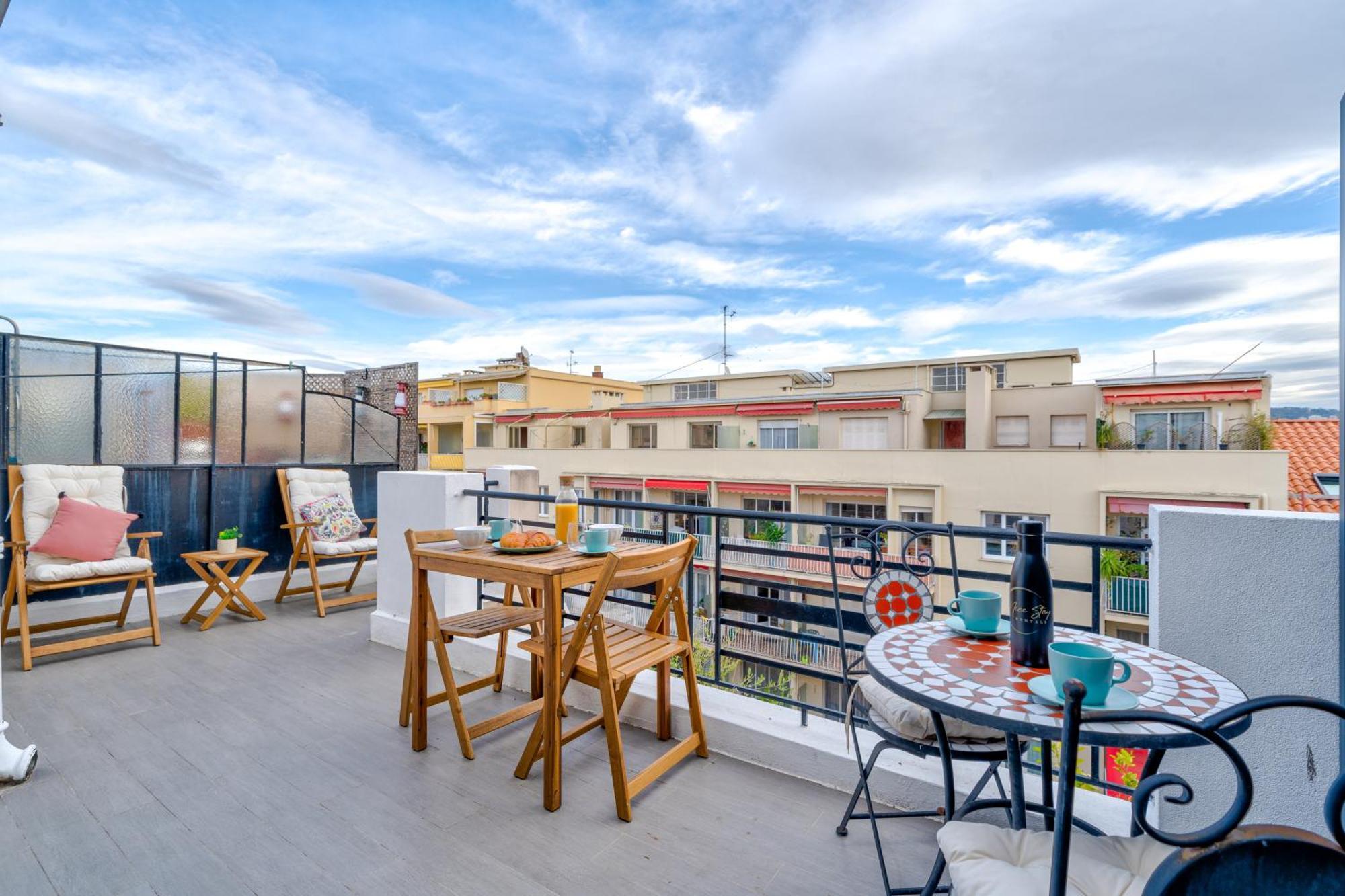 Top Floor Terrace - Dernier Etage Terrasse Cosy Nice Extérieur photo