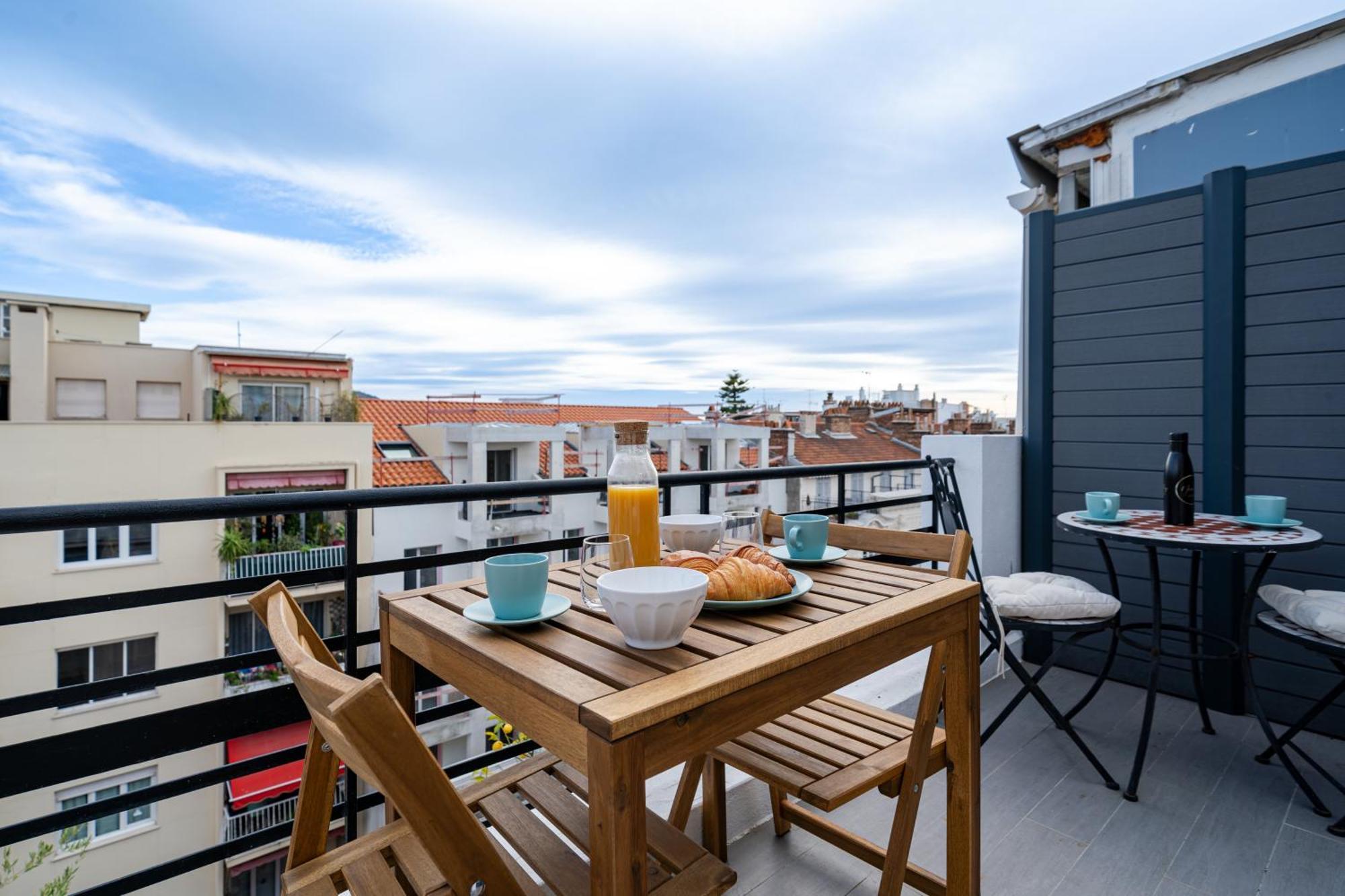 Top Floor Terrace - Dernier Etage Terrasse Cosy Nice Extérieur photo